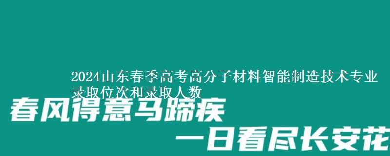 2024山東春季高考高分子材料智能制造技術(shù)專業(yè)錄取位次和錄取人數(shù)