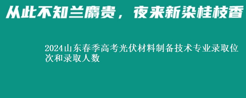 2024山東春季高考光伏材料制備技術(shù)專業(yè)錄取位次和錄取人數(shù)