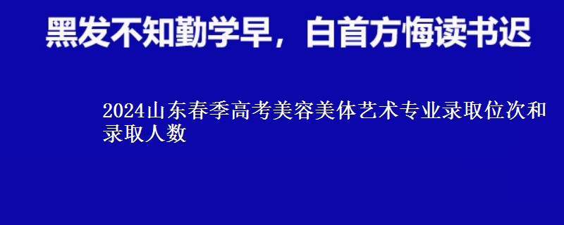 2024山東春季高考美容美體藝術(shù)專業(yè)錄取位次和錄取人數(shù)
