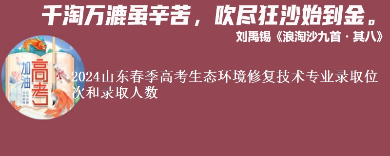 2024山東春季高考生態(tài)環(huán)境修復(fù)技術(shù)專業(yè)錄取位次和錄取人數(shù)