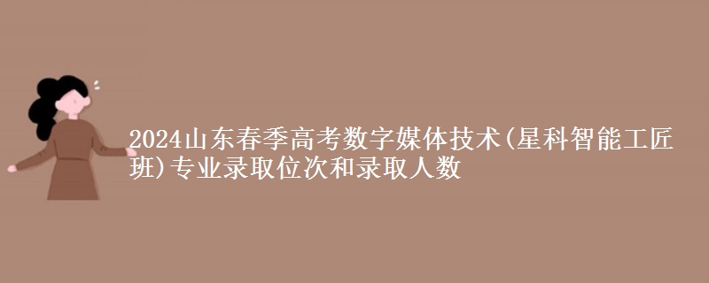 2024山東春季高考數(shù)字媒體技術(shù)(星科智能工匠班)專業(yè)錄取位次和錄取人數(shù)