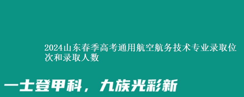 2024山東春季高考通用航空航務技術(shù)專業(yè)錄取位次和錄取人數(shù)