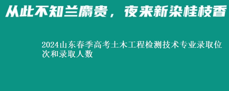 2024山東春季高考土木工程檢測技術(shù)專業(yè)錄取位次和錄取人數(shù)