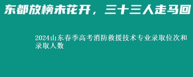 2024山東春季高考消防救援技術(shù)專業(yè)錄取位次和錄取人數(shù)