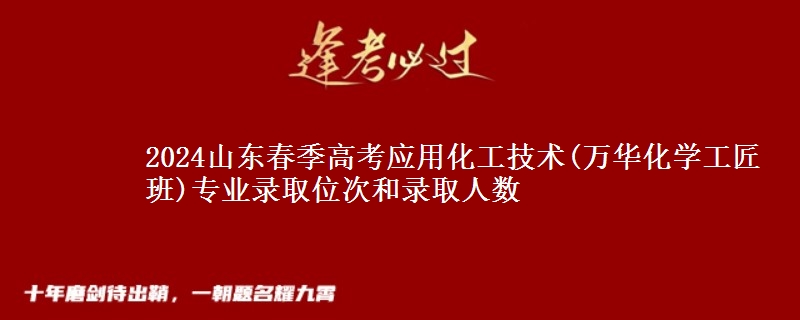 2024山東春季高考應用化工技術(萬華化學工匠班)專業(yè)錄取位次和錄取人數(shù)