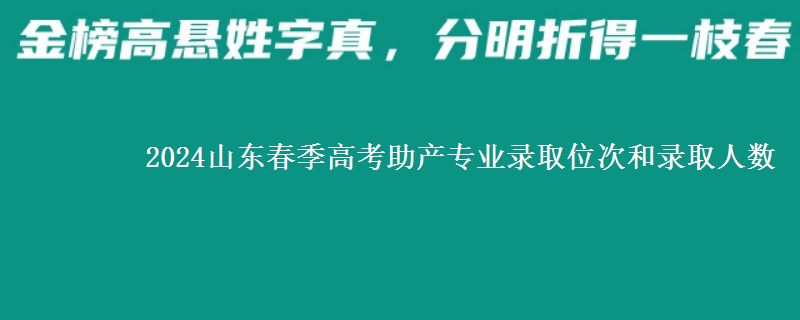 2024山東春季高考助產(chǎn)專業(yè)錄取位次和錄取人數(shù)