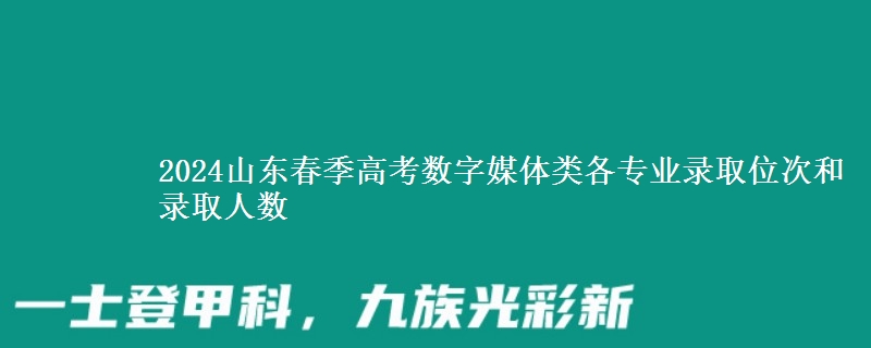 2024山東春季高考數(shù)字媒體類各專業(yè)錄取位次和錄取人數(shù)