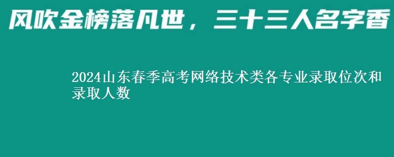 2024山東春季高考網(wǎng)絡(luò)技術(shù)類各專業(yè)錄取位次和錄取人數(shù)