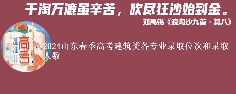 2024山東春季高考建筑類各專業(yè)錄取位次和錄取人數(shù)