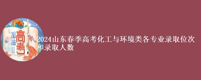 2024山東春季高考化工與環(huán)境類各專業(yè)錄取位次和錄取人數(shù)