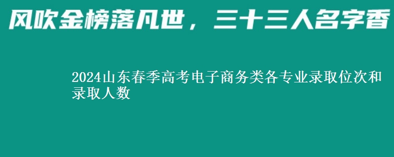 2024山東春季高考電子商務(wù)類各專業(yè)錄取位次和錄取人數(shù)