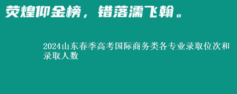 2024山東春季高考國際商務(wù)類各專業(yè)錄取位次和錄取人數(shù)