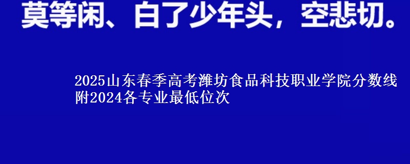 2025山東春季高考濰坊食品科技職業(yè)學(xué)院分數(shù)線 附2024各專業(yè)最低位次