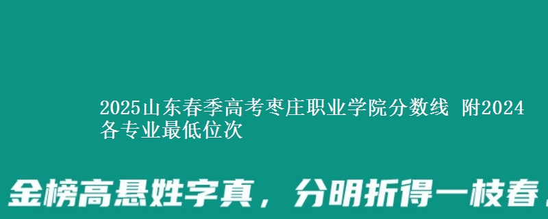 2025山東春季高考棗莊職業(yè)學(xué)院分?jǐn)?shù)線 附2024各專業(yè)最低位次