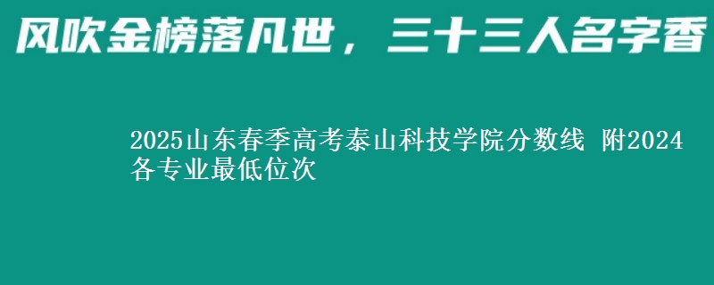 2025山東春季高考泰山科技學(xué)院分?jǐn)?shù)線 附2024各專業(yè)最低位次