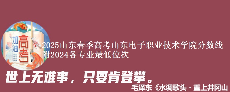 2025山東春季高考山東電子職業(yè)技術(shù)學(xué)院分?jǐn)?shù)線 附2024各專業(yè)最低位次