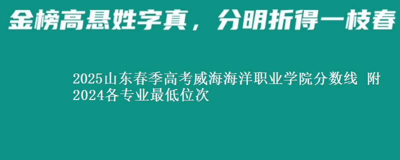 2025山東春季高考威海海洋職業(yè)學(xué)院分?jǐn)?shù)線 附2024各專業(yè)最低位次