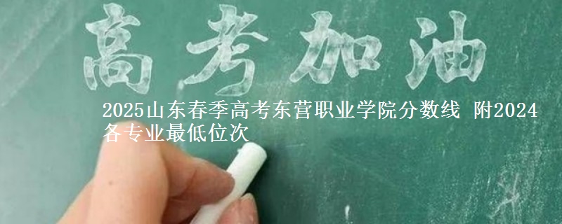 2025山東春季高考東營職業(yè)學(xué)院分?jǐn)?shù)線 附2024各專業(yè)最低位次