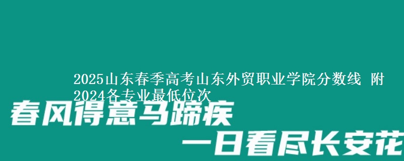 2025山東春季高考山東外貿(mào)職業(yè)學(xué)院分?jǐn)?shù)線 附2024各專業(yè)最低位次