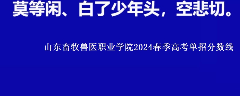 山東畜牧獸醫(yī)職業(yè)學(xué)院2024春季高考單招分?jǐn)?shù)線