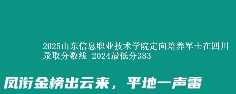 2025山東信息職業(yè)技術學院定向培養(yǎng)軍士在四川錄取分數線 2024最低分383