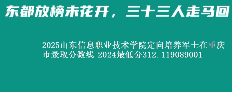 2025山東信息職業(yè)技術學院定向培養(yǎng)軍士在重慶市錄取分數線 2024最低分312.119089001