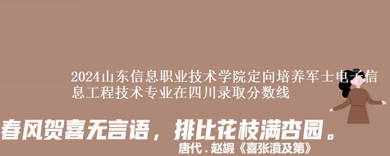 2024山東信息職業(yè)技術學院定向培養(yǎng)軍士電子信息工程技術專業(yè)在四川錄取分數(shù)線