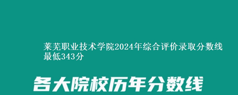 萊蕪職業(yè)技術(shù)學(xué)院2024年綜合評價錄取分?jǐn)?shù)線 最低343分