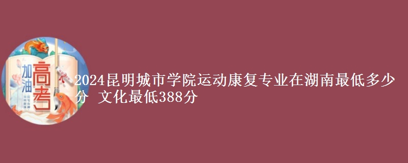 2024昆明城市學(xué)院運(yùn)動康復(fù)專業(yè)在湖南最低多少分 文化最低388分