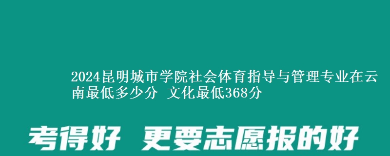 2024昆明城市學院社會體育指導與管理專業(yè)在云南最低多少分 文化最低368分