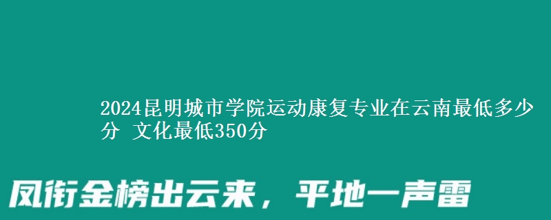 2024昆明城市學院運動康復專業(yè)在云南最低多少分 文化最低350分