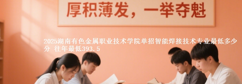 2025湖南有色金屬職業(yè)技術(shù)學(xué)院單招智能焊接技術(shù)專業(yè)最低多少分 往年最低393.5