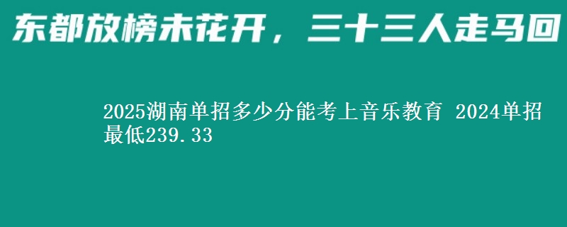 2025湖南單招多少分能考上音樂教育 2024單招最低239.33