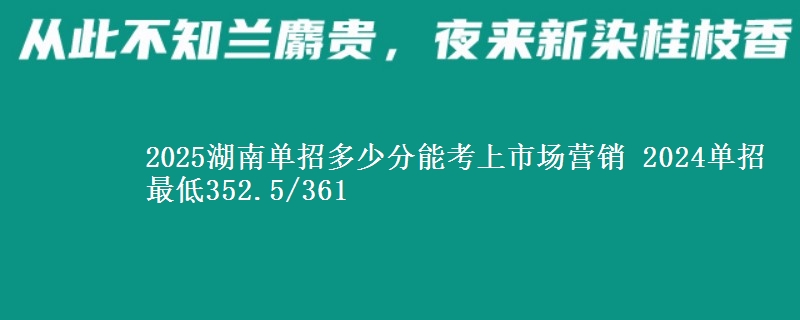 2025湖南單招多少分能考上市場(chǎng)營(yíng)銷 2024單招最低352.5/361