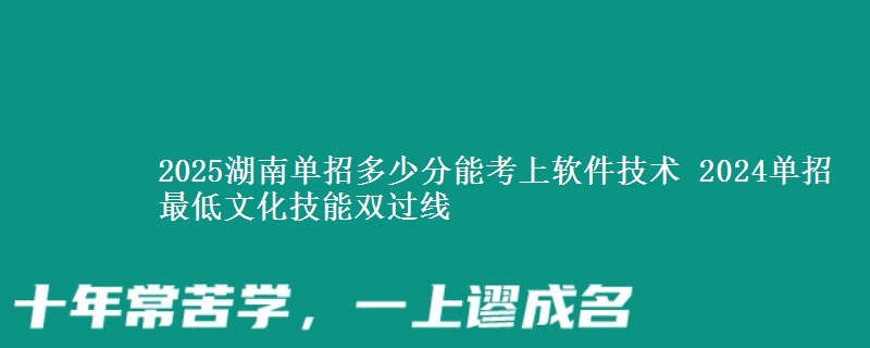 2025湖南單招多少分能考上軟件技術(shù) 2024單招最低文化技能雙過線