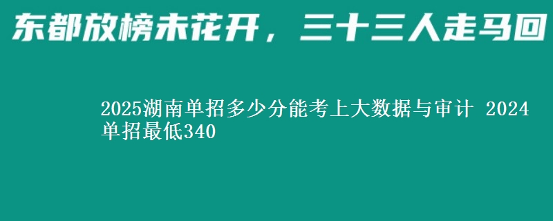 2025湖南單招多少分能考上大數(shù)據(jù)與審計(jì) 2024單招最低340
