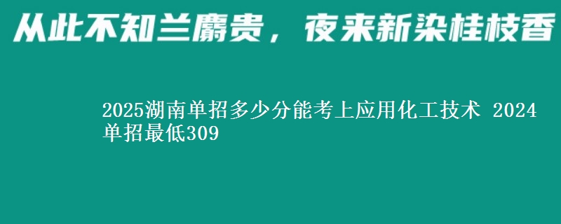 2025湖南單招多少分能考上應(yīng)用化工技術(shù) 2024單招最低309