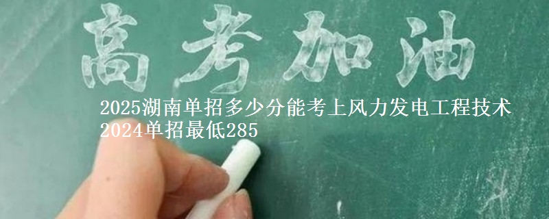 2025湖南單招多少分能考上風(fēng)力發(fā)電工程技術(shù) 2024單招最低285