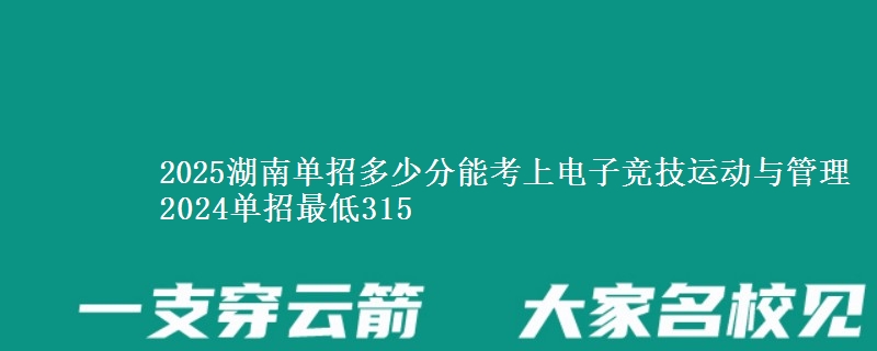 2025湖南單招多少分能考上電子競技運(yùn)動與管理 2024單招最低315
