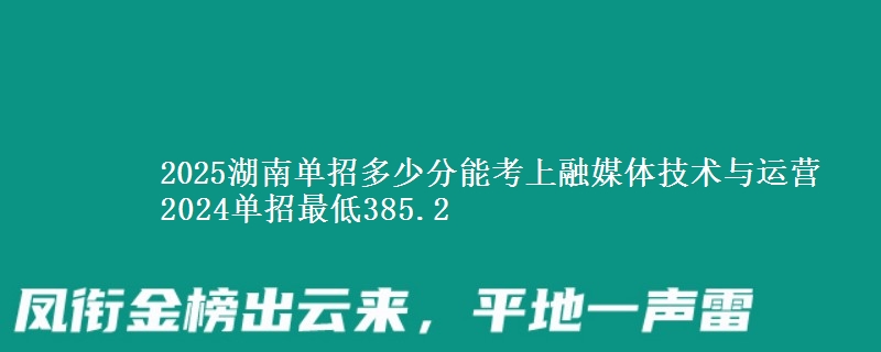 2025湖南單招多少分能考上融媒體技術(shù)與運(yùn)營 2024單招最低385.2