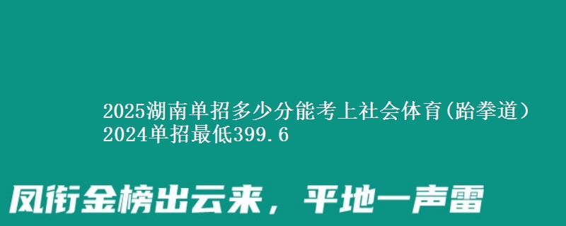 2025湖南單招多少分能考上社會體育(跆拳道） 2024單招最低399.6