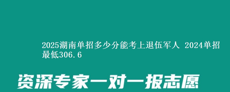 2025湖南單招多少分能考上退伍軍人 2024單招最低306.6
