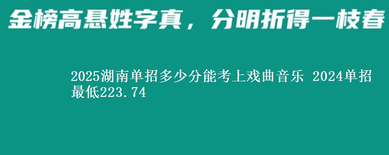 2025湖南單招多少分能考上戲曲音樂 2024單招最低223.74
