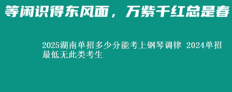 2025湖南單招多少分能考上鋼琴調(diào)律 2024單招最低無此類考生