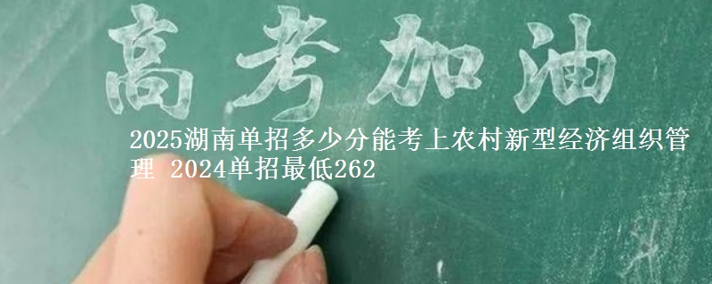 2025湖南單招多少分能考上農(nóng)村新型經(jīng)濟組織管理 2024單招最低262