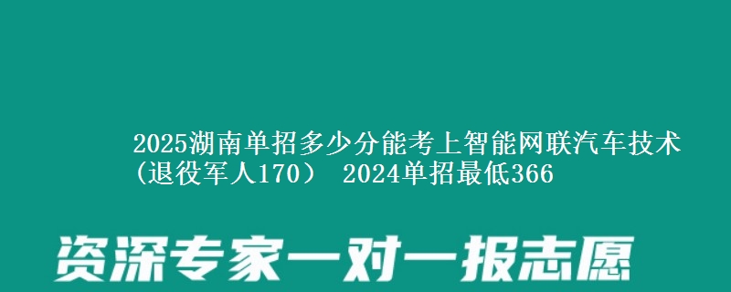 2025湖南單招多少分能考上智能網(wǎng)聯(lián)汽車技術(shù)(退役軍人170） 2024單招最低366