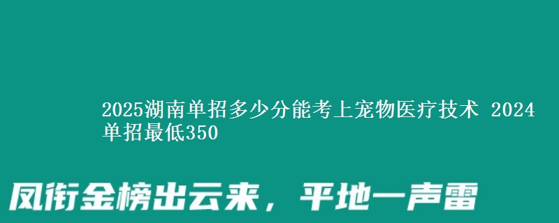 2025湖南單招多少分能考上寵物醫(yī)療技術(shù) 2024單招最低350
