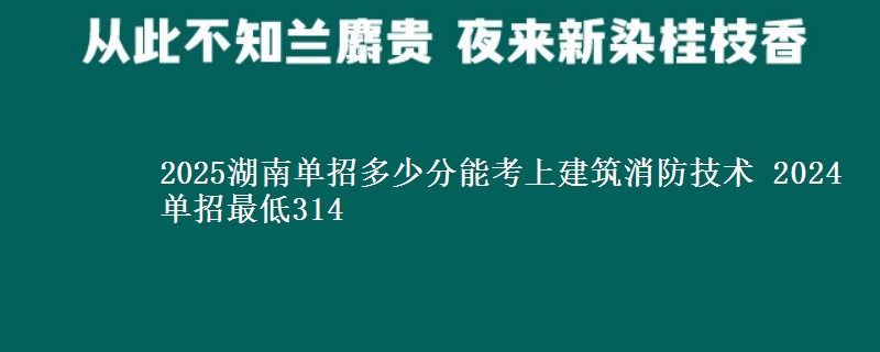 2025湖南單招多少分能考上建筑消防技術(shù) 2024單招最低314