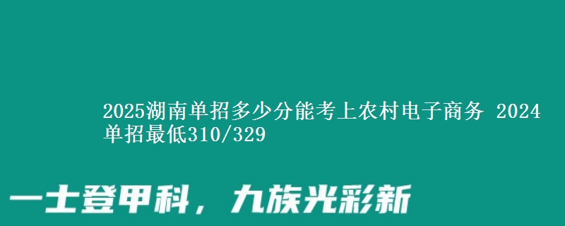 2025湖南單招多少分能考上農(nóng)村電子商務(wù) 2024單招最低310/329