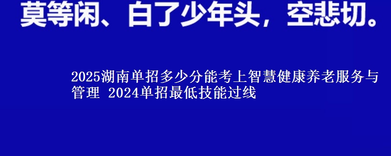 2025湖南單招多少分能考上智慧健康養(yǎng)老服務(wù)與管理 2024單招最低技能過線